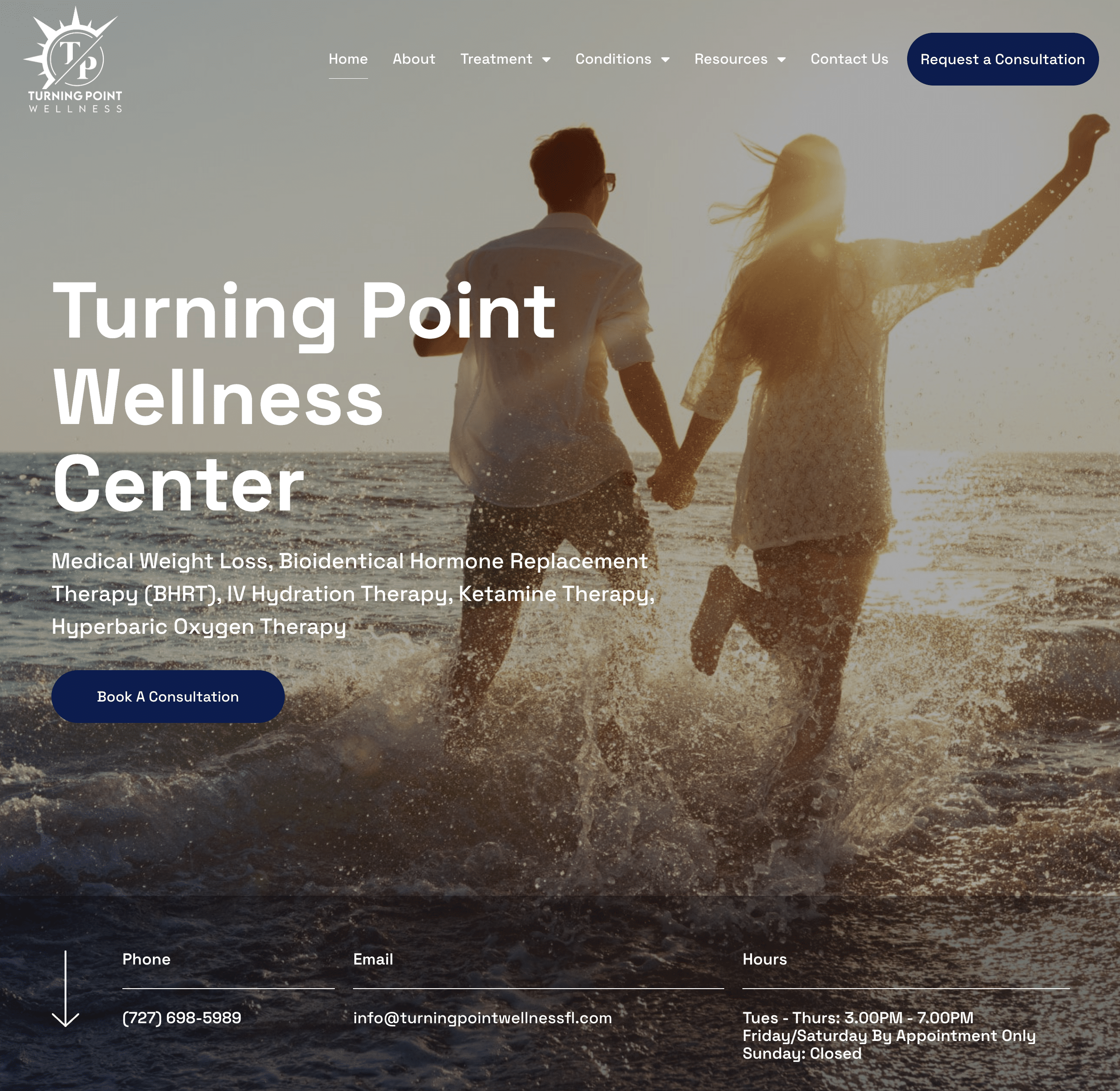 Turning Point Wellness Center Website Home Page