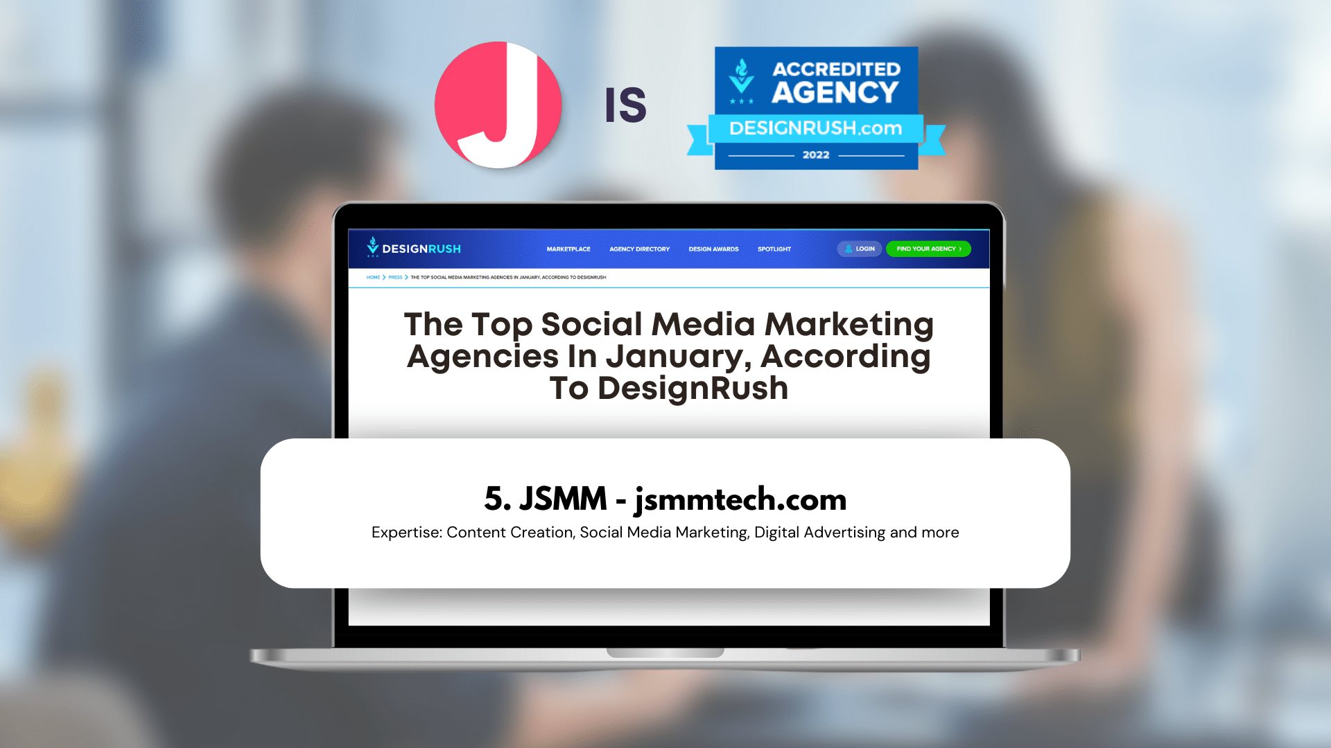 JSMM as top 5 Social Media Marketing Agency according to DesignRush