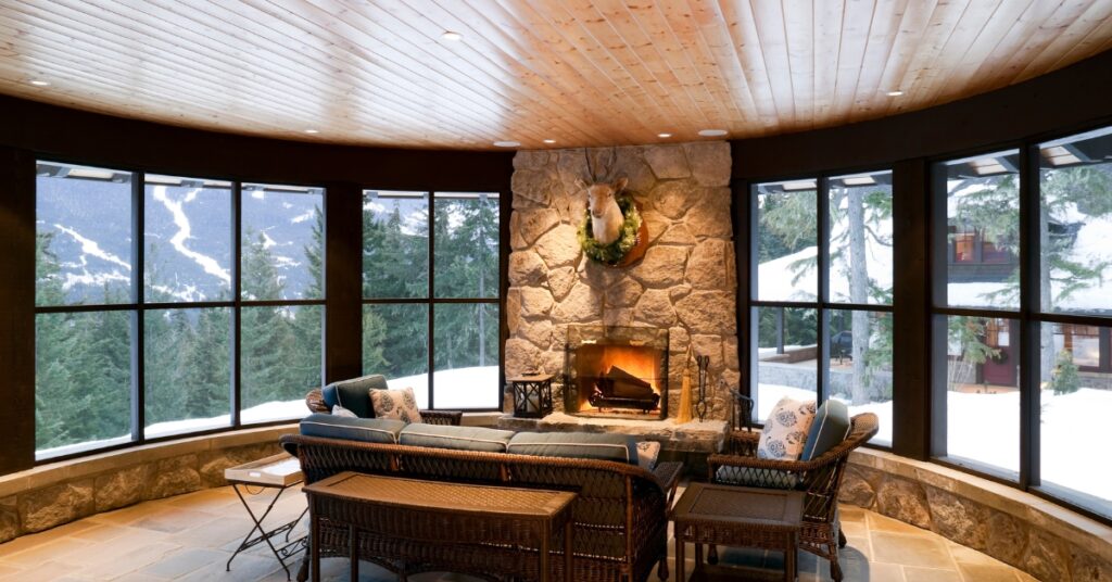 room surrounded with glass