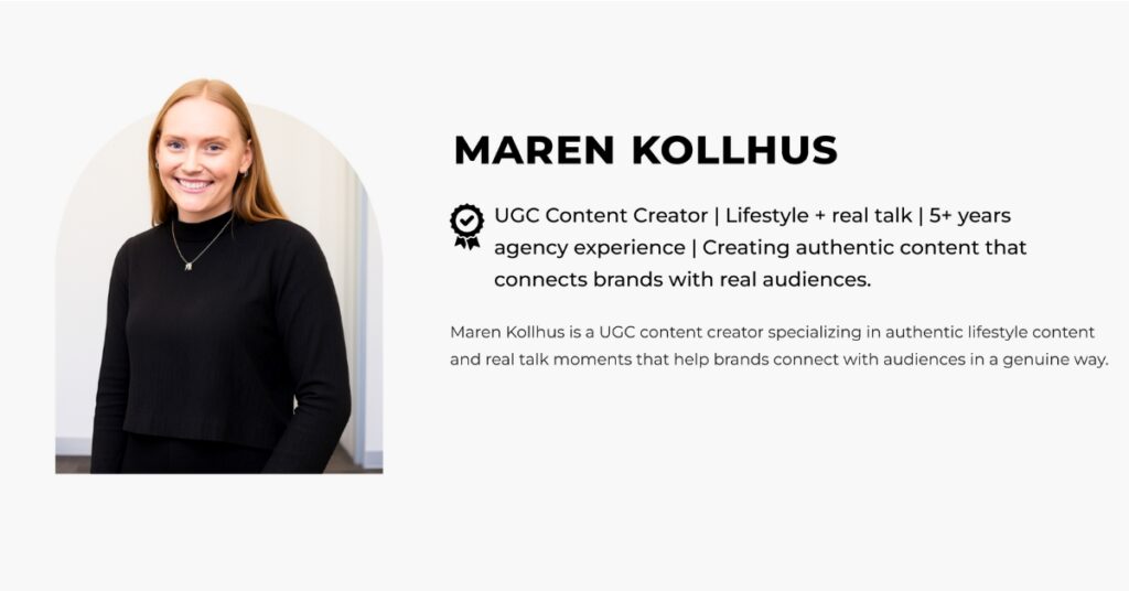Information About Content Creator Maren Kollhus